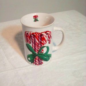 Free with purchase, new Candy Cane Christmas Holiday Ceramic Mug